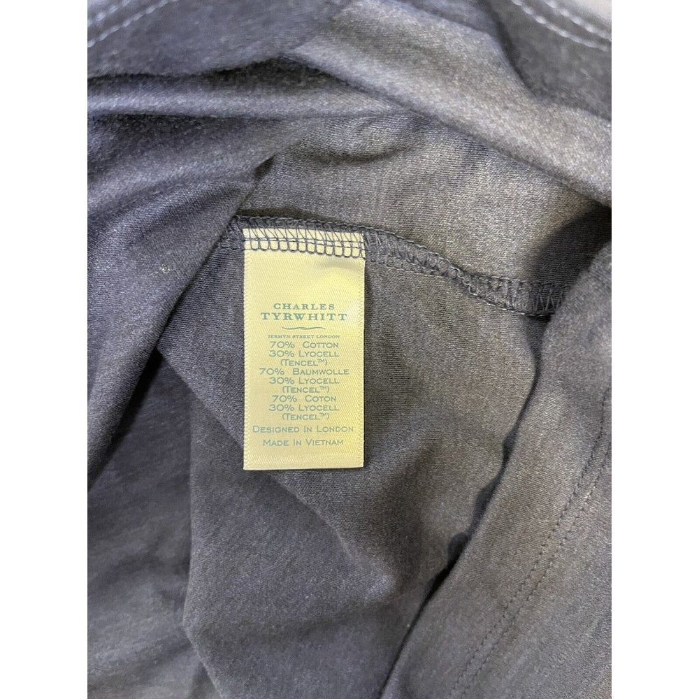 Charles Tyrwhitt Men's Long Sleeve Jersey Polo Size 2XL Blue Cotton Soft Collar - Picture 7 of 9